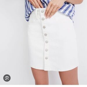 Madewell White Denim A-line Stretch Mini Skirt, Size 29